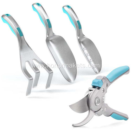 4 PCS Aluminum heavy duty garden hand tool set gardening tools and equipment for weeding digging garden tool sets kit